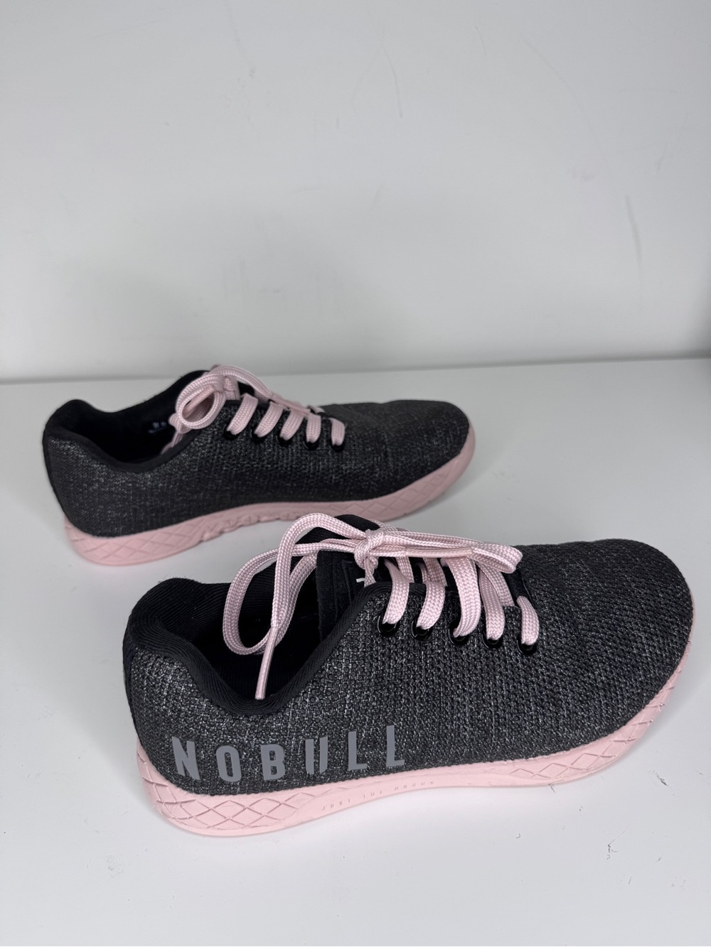 NOBULL Black Heather Light Dusty Pink Trainer Sneakers 6.5 - Picture 4 of 6